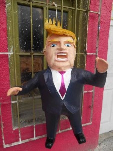 In response to Donald Trump's comments about Mexico, Piñatas Ramirez in Tamaulipas, Mexico started selling Trump piñatas! (Source: Twitter)