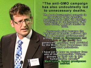 Lynas, Mark on GMO