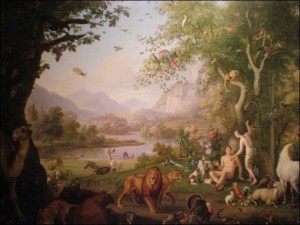 Adam and Even in Garden of Eden