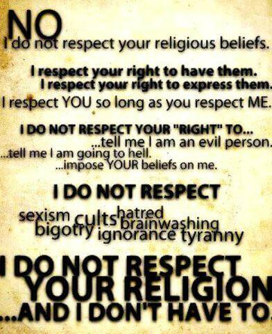 No respect for religion