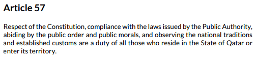 Article 57, Qatar Constitution