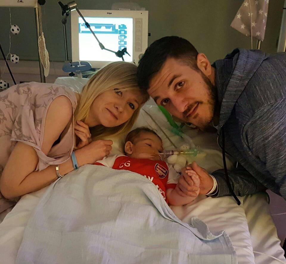 Charlie Gard with his parents Chris Gard and Connie Yates.