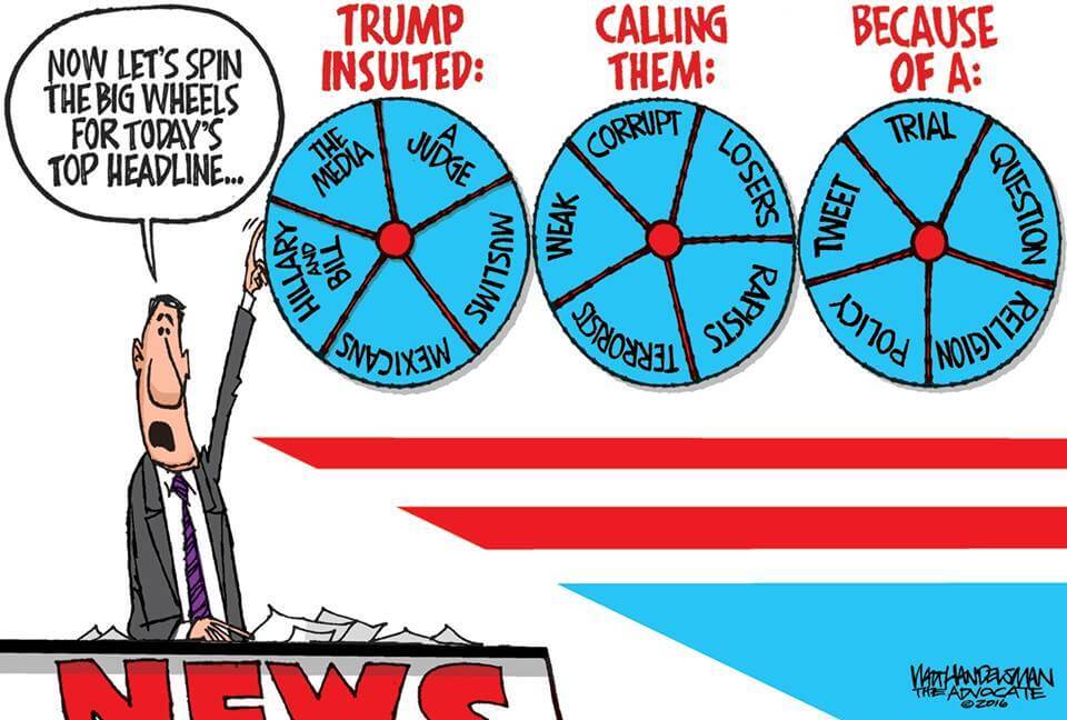 Trump headline cartoon.
