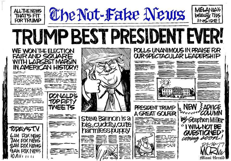 Trump's ideal newspaper cartoon