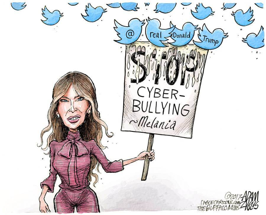 Melania Trump Stop Cyber-Bullying cartoon