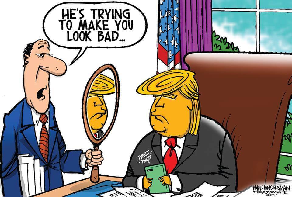 He's trying to make you look bad cartoon.