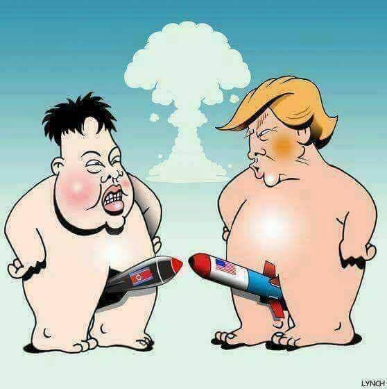 Trump vs Kim cartoon