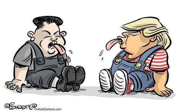 Kim vs Trump cartoon