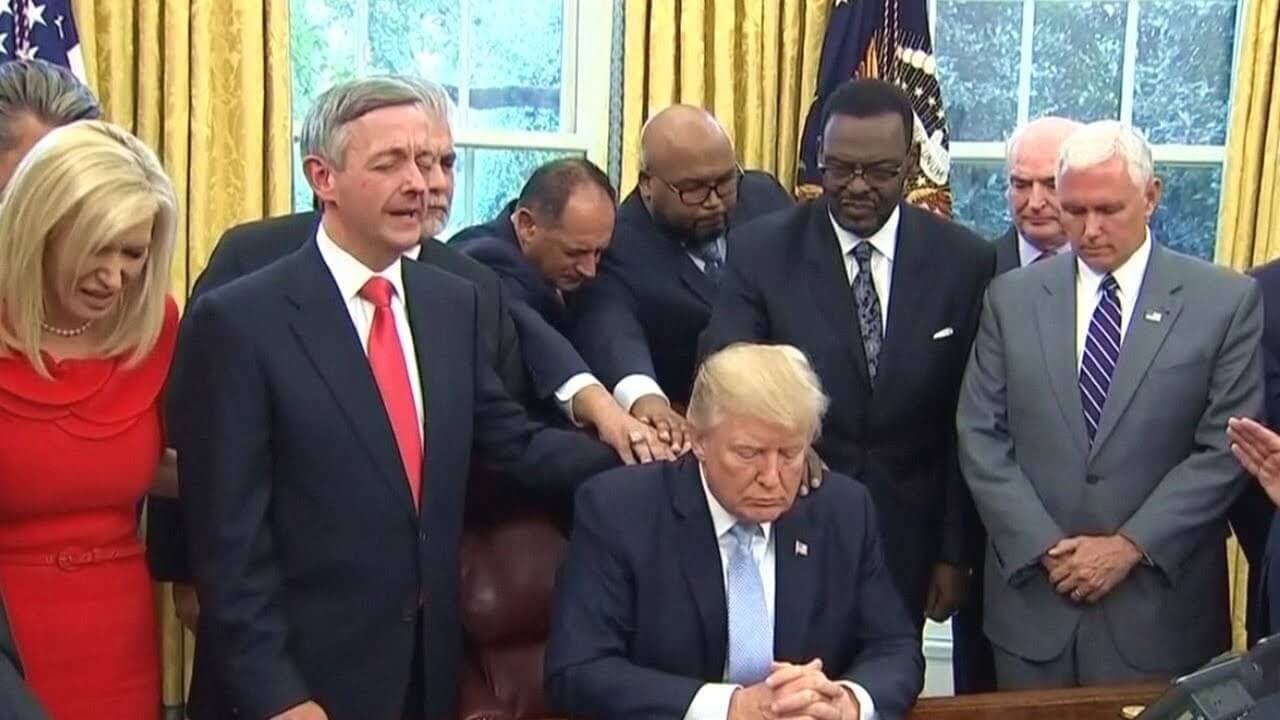 Prayer by Evangelicals in the Oval Office preceding the signing of the order declaring the Sunday after Hurricane Harvey as a Day of Prayer.