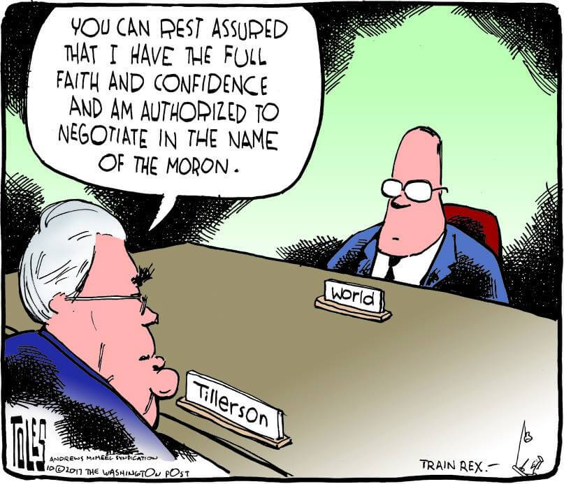 Cartoon Tillerson Negotiating