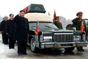 Generals escorting Kim Jong Il's hearse. (NY Times pic.)