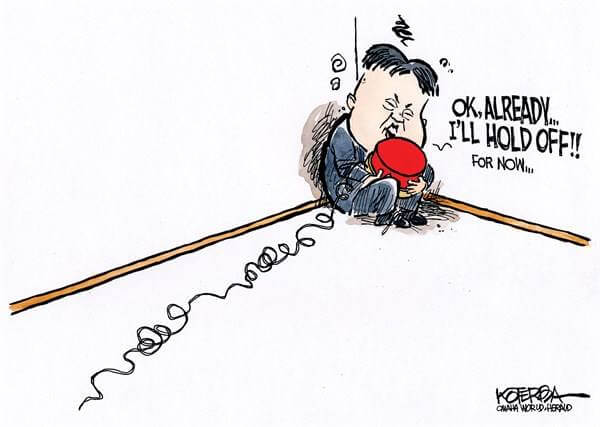 Kim Jong-un no missile testing cartoon