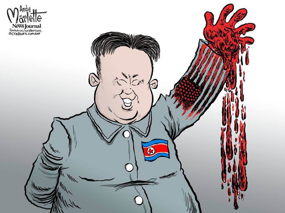 Kim Jong-un Blood on his hands cartoon