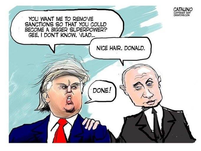 Trump flattery cartoon.