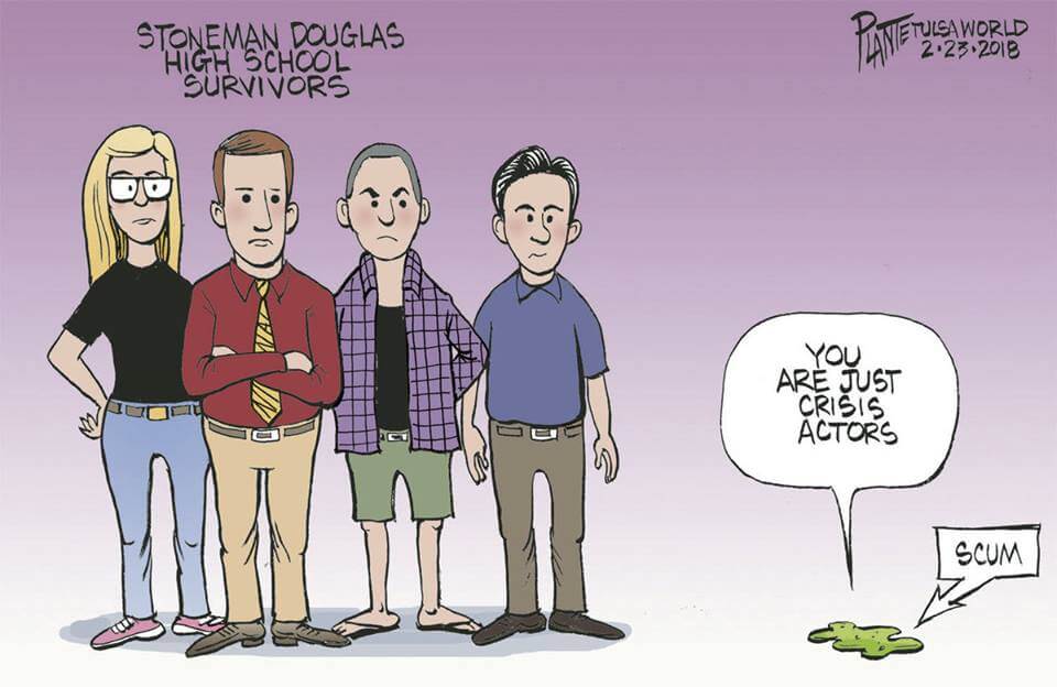 Parkland "Conspiracy Actors" cartoon