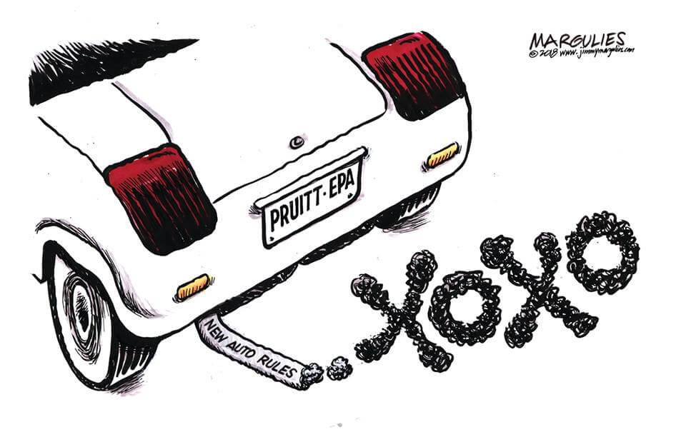 Pruitt New Auto Emission Rules cartoon