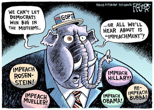 Cartoon GOP hypocrisy re history of calls to impeach others