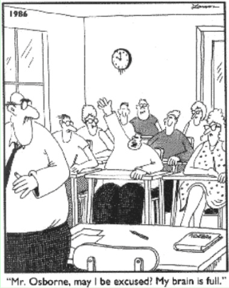 Far Side Cartoon: My Brain is Full