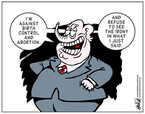 Cartoon: Irony of GOP being against contraception and abortion