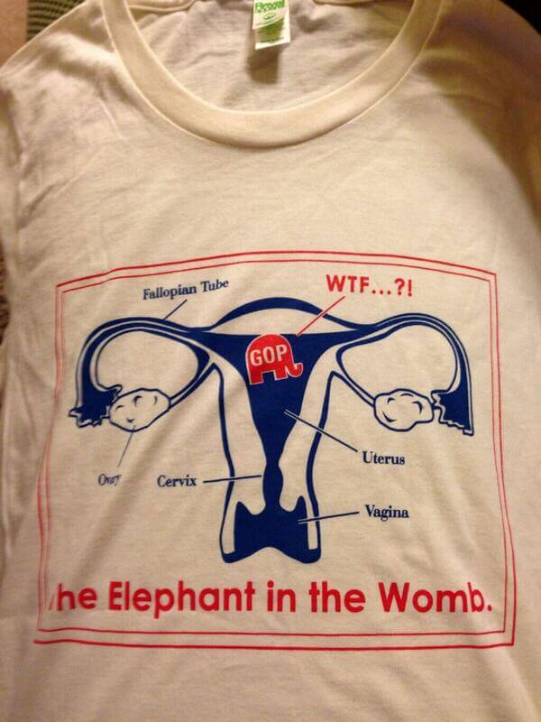 T-shirt design: The elephant in the womb